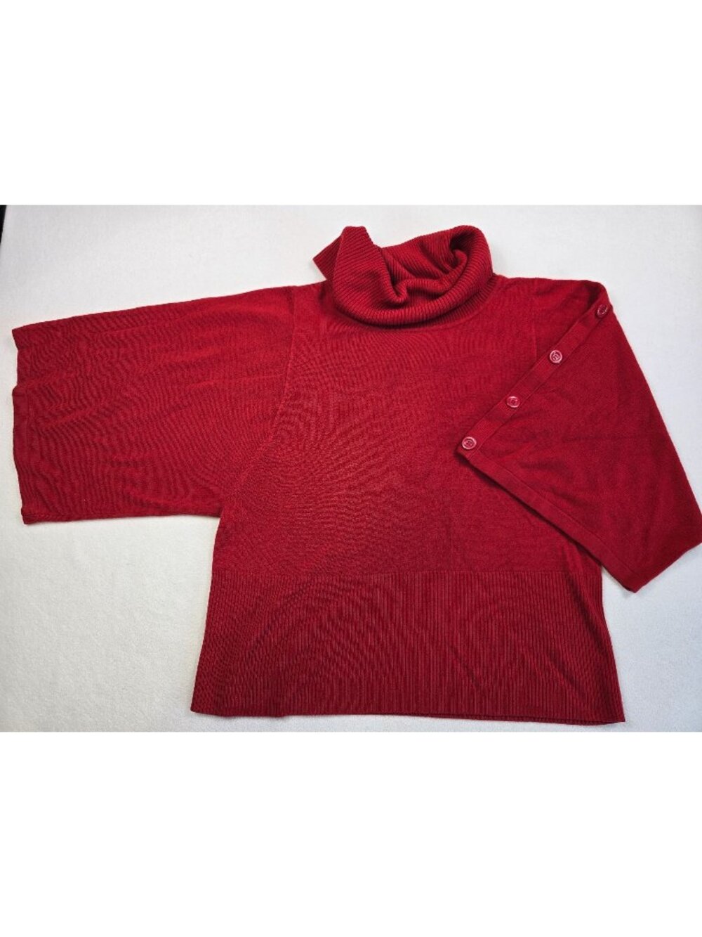 Lane Bryant Womens 18/20W Oversized Red Turtleneck Sweater With Button Detail